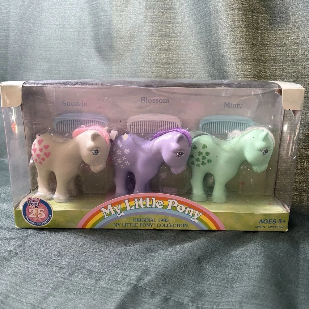 NOS My Little Pony 25th‎ Anniversary Collection Snuzzle Blossom Minty Set 3